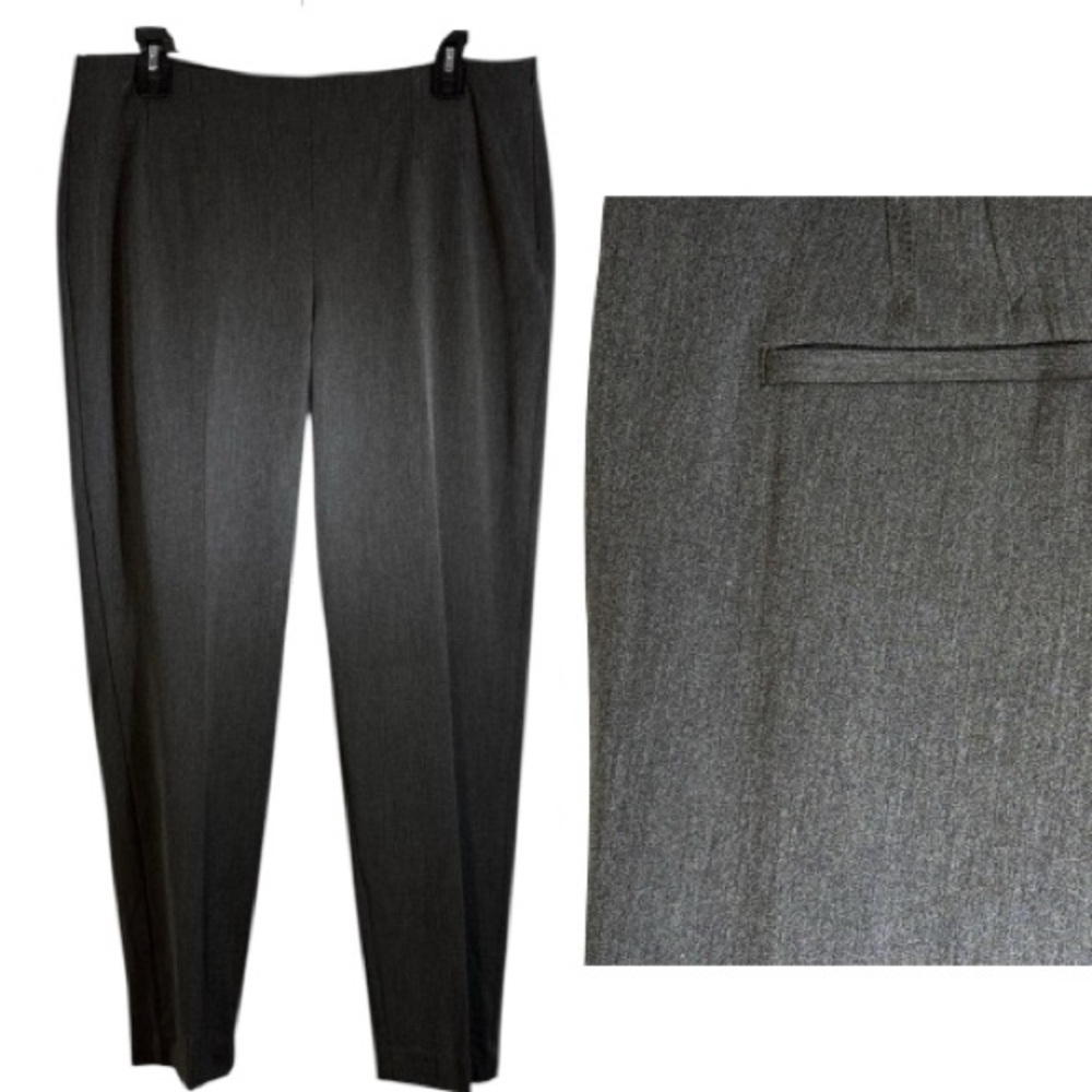 Talbots Pants Gray Straight Leg Side Zip in Size 14P  NWT‎